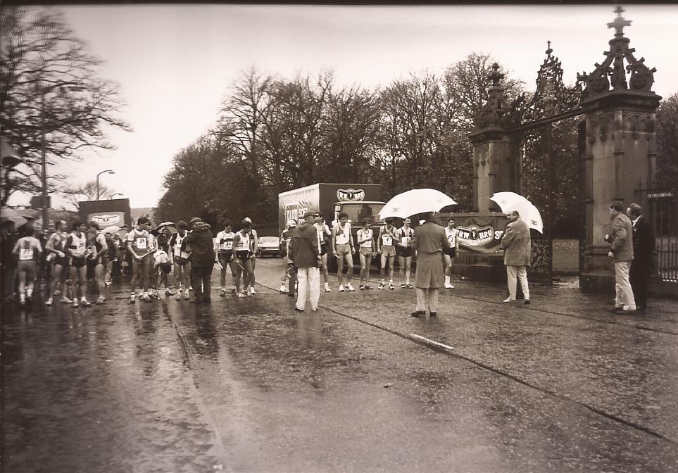 lining up for the start