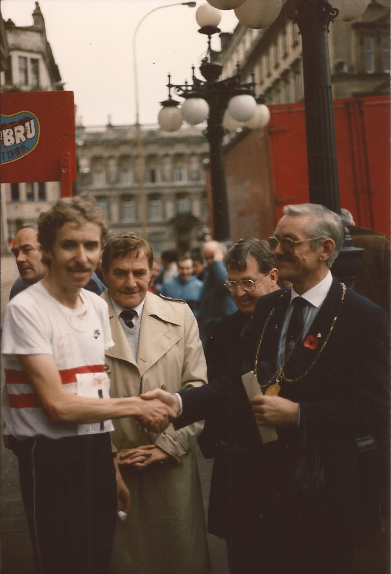 Colin being congratulated