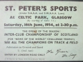 Programme for St Peter's Sports, Parkhead