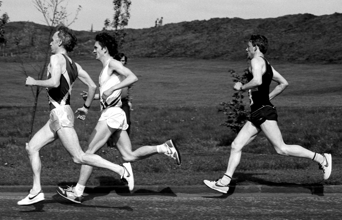 J Adair, L robertson, P Faulds, Edin. Half 1985. Photo - MacIndoe