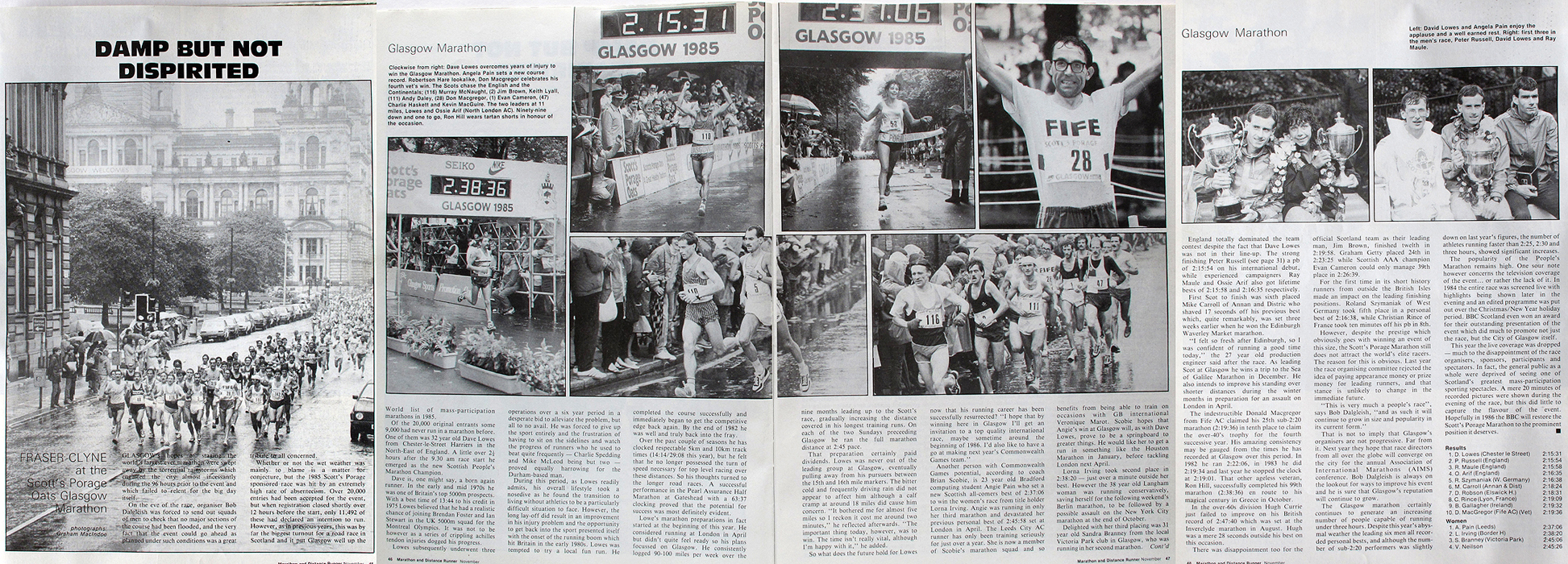 Glasgow 1985, Marathon & Distance Runner. G MacIndoe