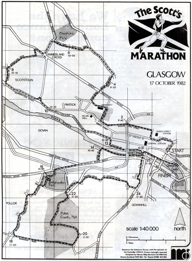 Glasgow Marathon Course - 1982