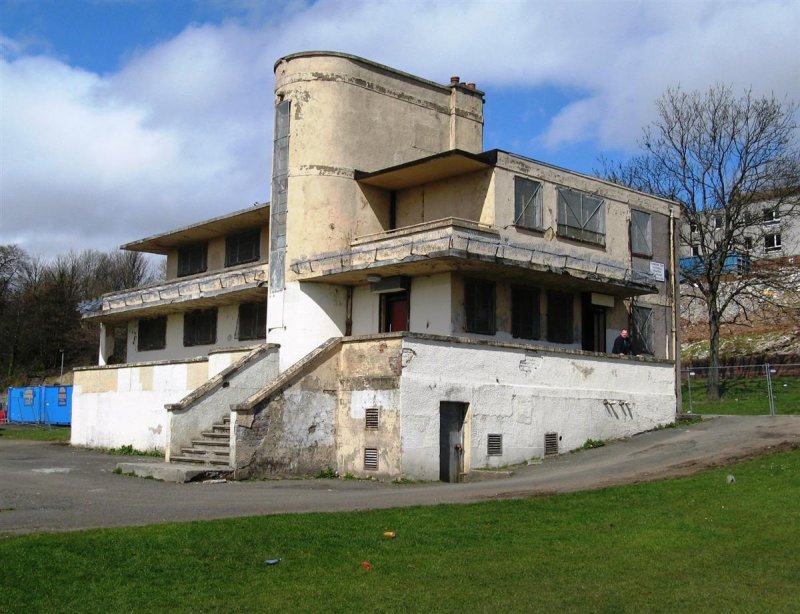 The pavilion at Mountblow Recreation Ground, Clydebank