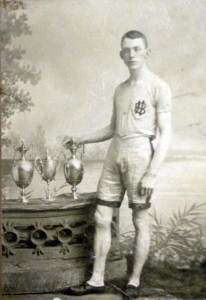 John McGough with trophies (SAAA challenge cups)